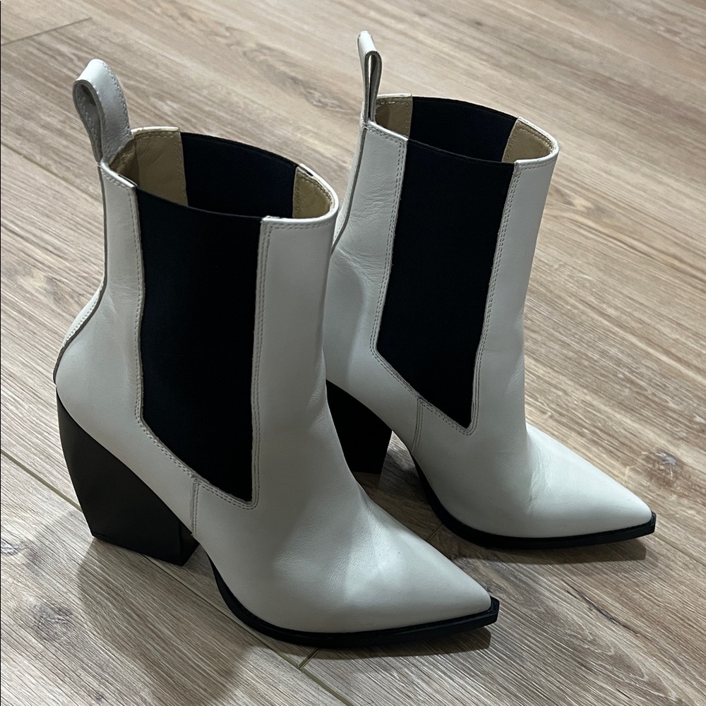 All Saints Black and White Booties